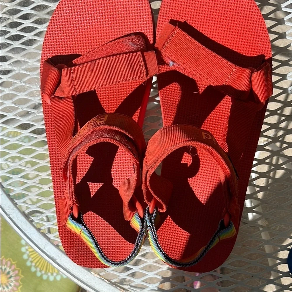 Polaroid Teva Red Sandals UK 42 Mens 9 Women 11